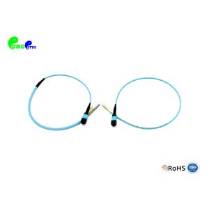 Amored MTP Trunk Cable OM3 / OM4 12 / 24 Fibers 50 / 125μm MTP Female Aqua Steel