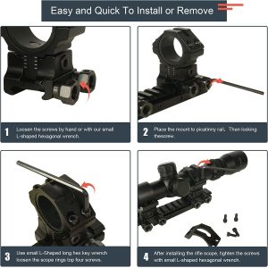 1 Inch Picatinny Rail Mounts For Scopes Adjustable Height Tactical Scope Rings