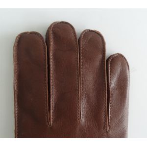 Classical Leather Shearling Gloves Leather Men Gloves Winter Knit Cuff