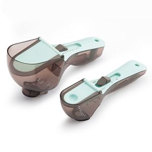 2pcs Plastic Adjustable Measuring Spoon Set Kitchen Baking Tools