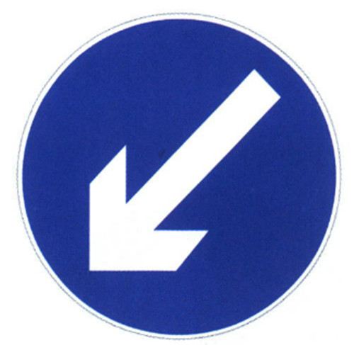 Round Sheet Road Driving Route Sign Board Aluminium Disc Green Color Outdoor Direction Signs Plate