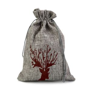 Custom Printed 10x15cm Drawstring Jewelry Beads Jute Bag