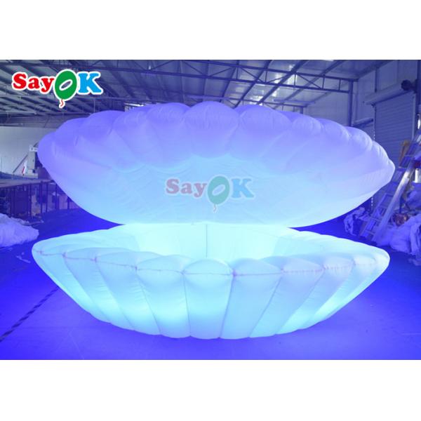 4m Giant LED Inflatable Stage Shell Oxford cloth Inflatable Led Seashell For Party
