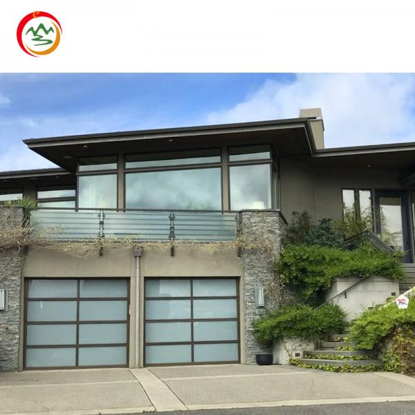 Buy Modern 8x7 Clear Frosted Glass Garage Door Automatic Sliding Sectional Folding Screen Steel Rolling Motor Accessory Home Use at wholesale prices