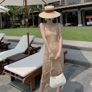 Elegant Lace Sling Wrap Womens Vacation Dresses 113cm