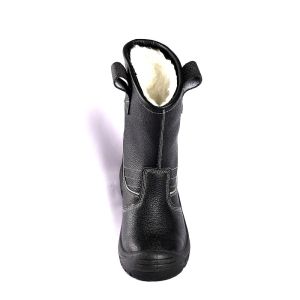 Steel Toe Protective Split Cow Leather Upper Slip Resistance Shock Absorption