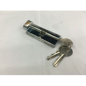 Quality 80mm(40*40) Single Zinc Cylinder with 3 iron normal keys Surface finish CP with Knob for sale
