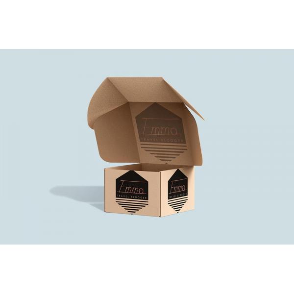 Glossy Lamination Small Paper Packaging Kraft Brown Subscription Mailer for Mailing