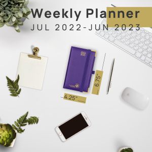 FSC Purple Mini Academic Planner 2023 2023 With Monthly Weekly Plans