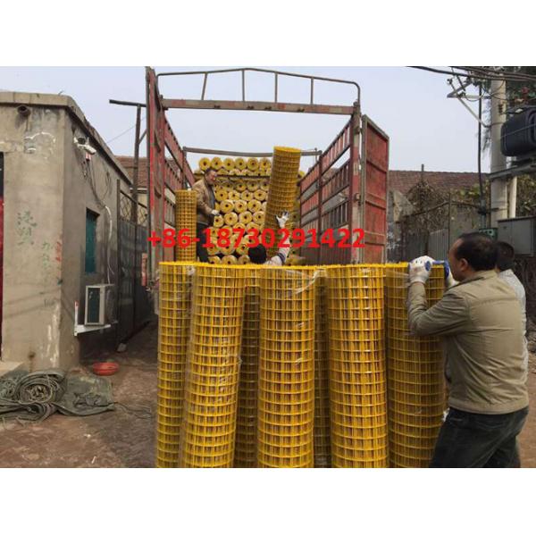 Yellow color PVC coating Holland wire mesh fence 30mmx30 mm Hole opening in 1.2 meter height