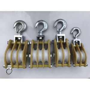 30KN Transmission Line Stringing Tools Insulated Nylon Sheave Hoisting Tackle