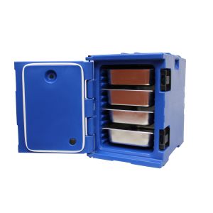 Door To Door Shipment Insulated Front Loading Food Pan Carriers With Ice Block