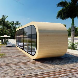Quality 20ft 40ft Prefab Sandwich Panel Capsule House for Luxury Portable Apple Cabin Container for sale