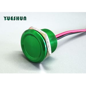Green Flathead 22mm 15cm Wire Momentary Piezo Touch Switch