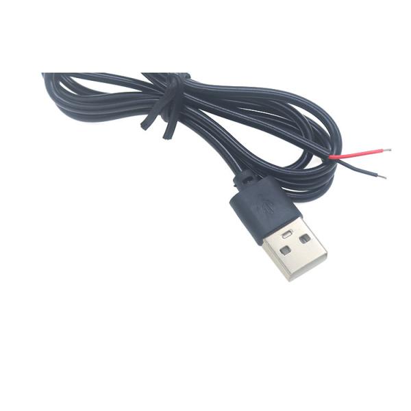 High Quality 5V USB 2.0 A Male to Open Stripped Bare 2pin Wires End Pigtail Cable for LED Light Strip Lamp