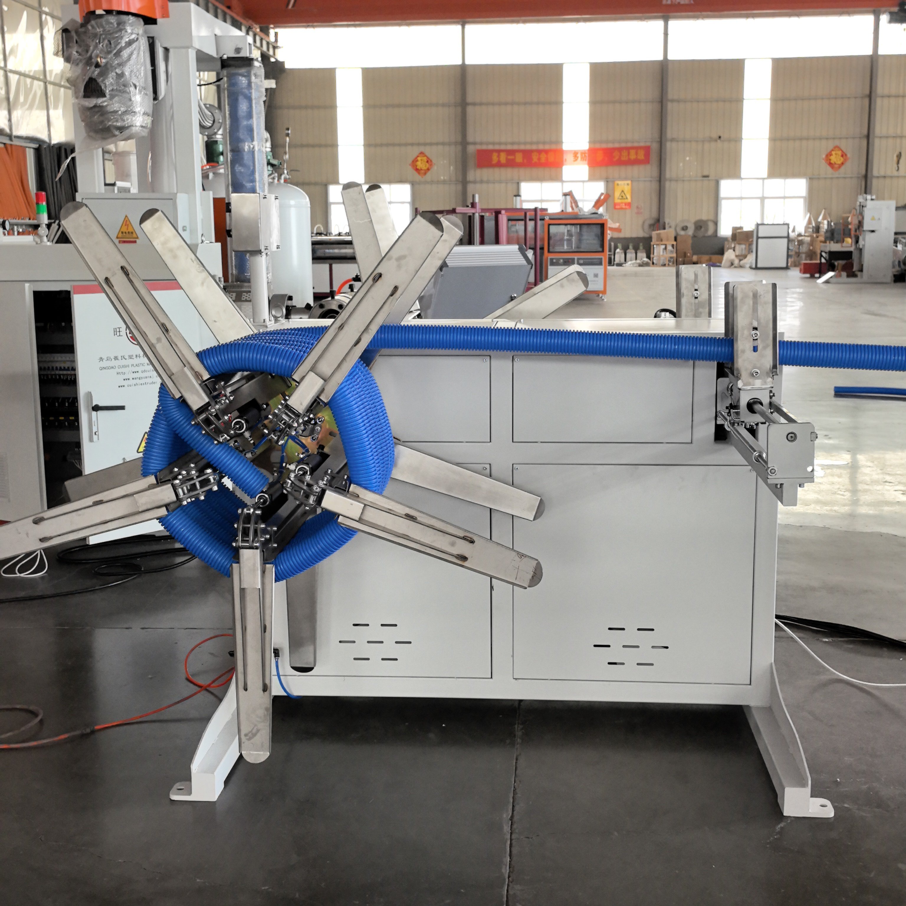HDPE PP Single Wall Corrugated Fresh Air Pipe Making Machine Flexible Ventilation Hose Extruder