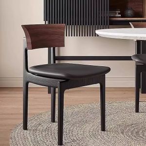 Casual Home Restaurant Dining Chair Nordic Ancient Style With Solid Wood Back