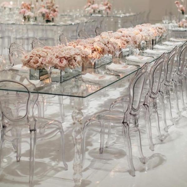Buy Rectangular Acrylic Folding Banquet Table Transparent 200x100x75cm at wholesale prices