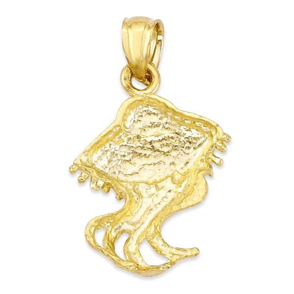 14k Gold Jellyfish Pendant for Necklace, Spirit Animal Jewelry, Sea Life Gifts for Her with 20 inch Chain