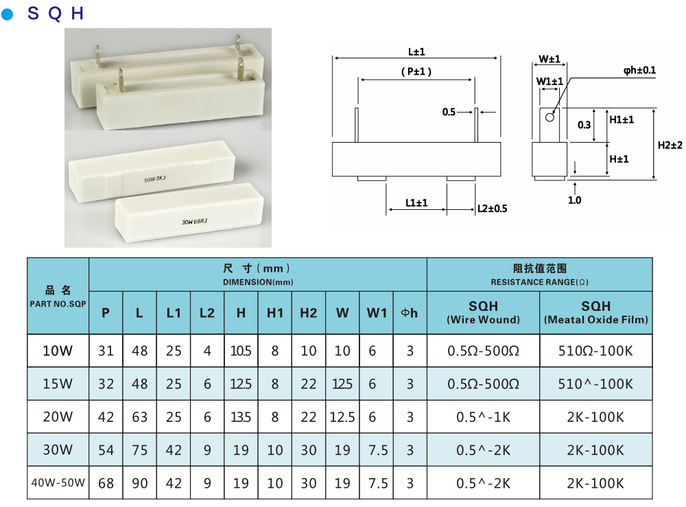 SQHG Cement Resistor 5wr47j 5w6r8j 5w7r5j Original Cement Resistor 5w3r3j 5watt Resistor