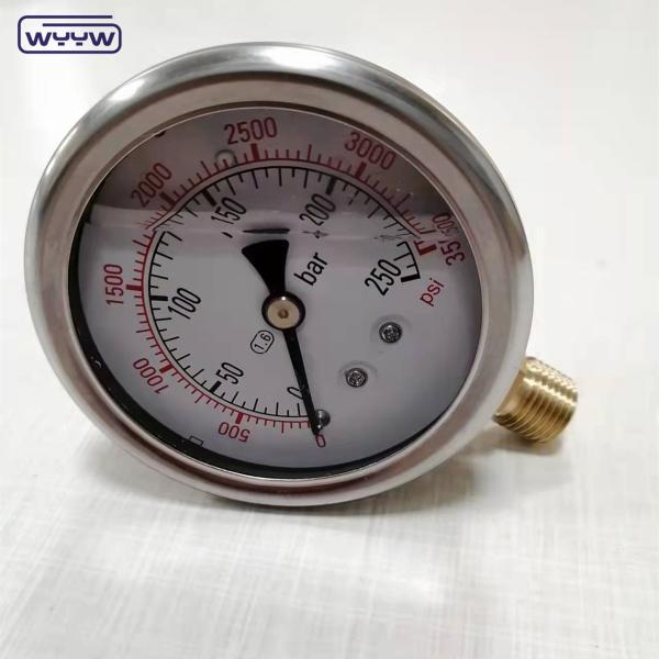Buy Liquid Pressure gauge Qingdao Ningbo export 0-350 bar manometer at wholesale prices