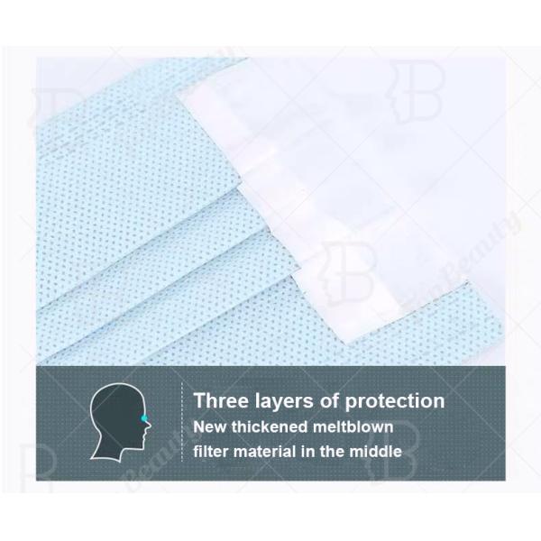 Foldable Earloop Surgical Mask 3 Ply Non Woven Skin Friendly No Stuffy