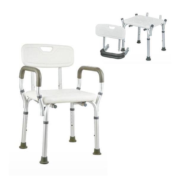 Elderly Square Seat Bathroom Shower Chair Bath Seat with Back