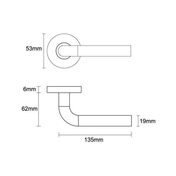 size of entryway door handle modern type