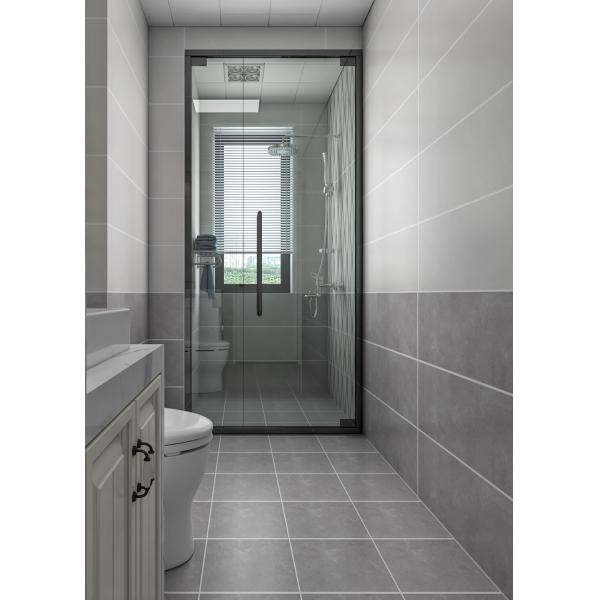 Grey Glossy Rectangular Ceramic Wall Tile For Bathroom / Livingroom