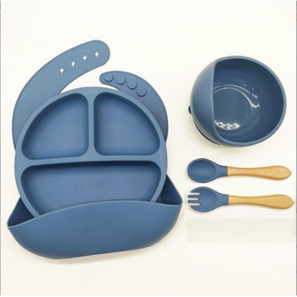 Silicone Baby Feeding Set Bpa Free Dinnerware Type with Bowl Bottle Spoon and Bib