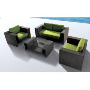 Double Seat Cane Lover Sofa , Washable Synthetic Rattan Couch
