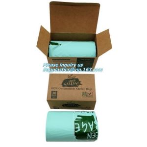 Cornstarch Garbage Biodegradable Kitchen Bin Liner Compostable Flat Trash Bag On