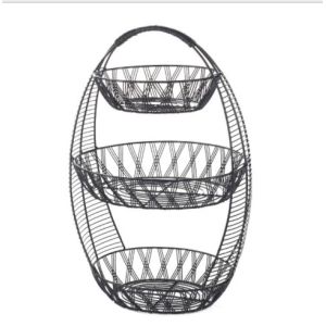 Chrome Plating 47.5cm Height 3 Tier Wire Vegetable Rack