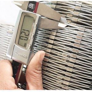 SS316 Flexible Metal Wire Rope Mesh Architectural 100mm Hole