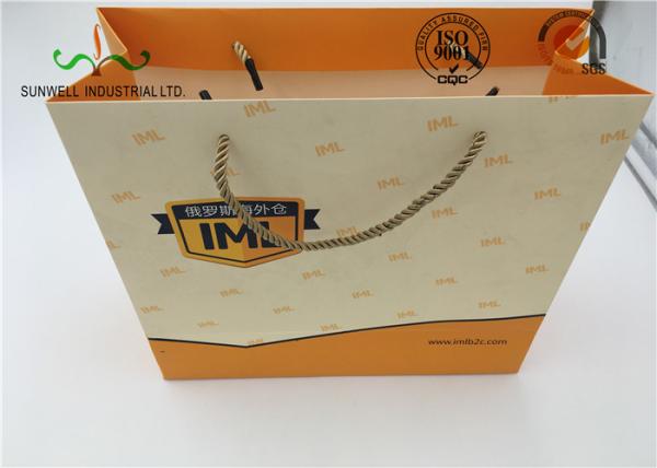Eco Friendly Cardboard Shopping Bags With Round String Handles , Printed Your