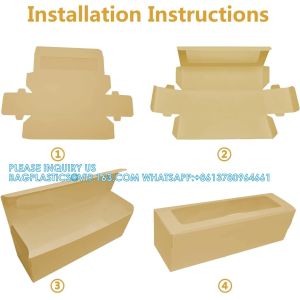 Bakery Boxes Brown With Clear Display Window Macaron Containers For 6 Macaron