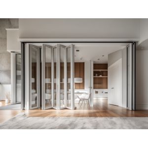 Home Soundproof Folding Glass Windows Electric Opening Customized