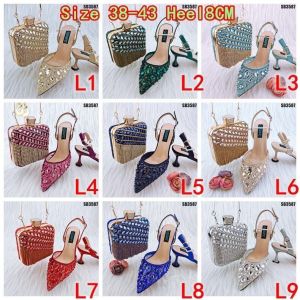 Dazzling shoes and bag for party and wedding