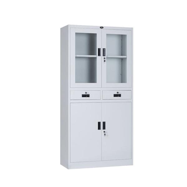 Buy Cyber Lock Steel Cupboard With Glass Doors KD Structure at wholesale prices