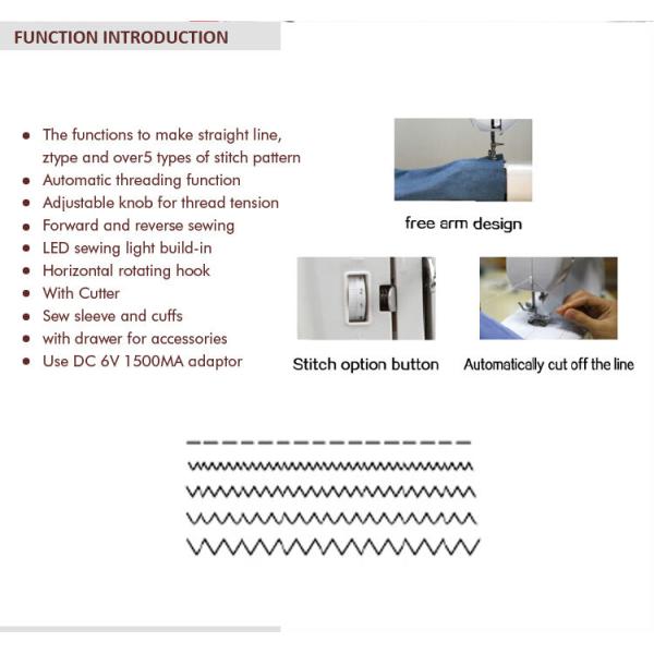 Lock Stitch Mini Sewing Machine UFR-613 OEM and Overall Dimensions 38.4*15.3*24.7cm
