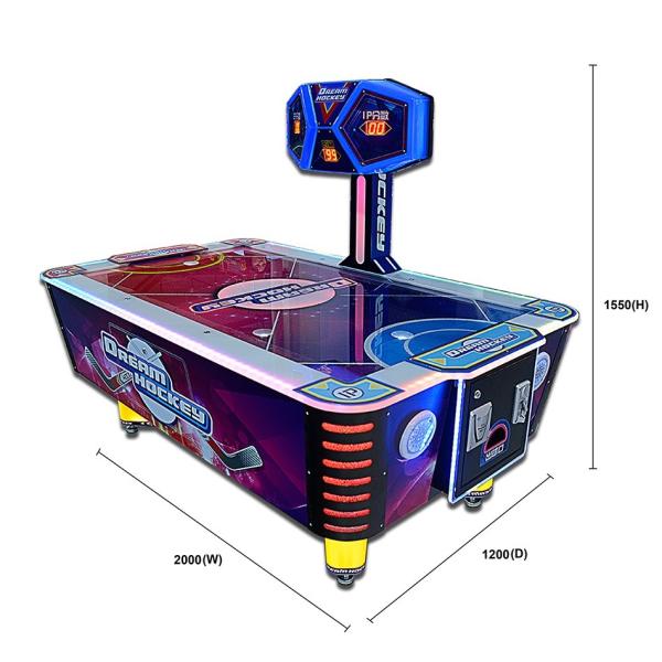 Theme Park Air Hockey Arcade Machine With Metal / Wood / Plastic Material
