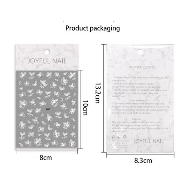 Multicolor Gradual White Flower 2D Stickers with Adhesive Backing Small Fresh Design