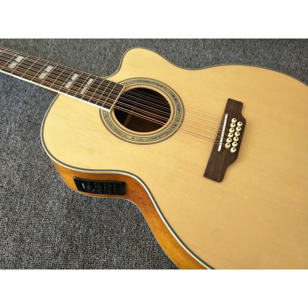 12 Strings Acoustic Guitar / guitar natural AAA Solid Spruce Body 43 inch Guitar Acoustic Fishman Pickups guitar