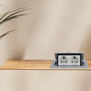 Multifunctional Zinc Alloy Desktop Office Pop Up Desk Power Outlets