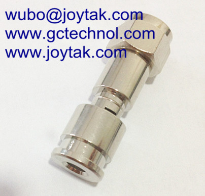 F male Compression Connector all brass for Mini Coaxial Cable RG174