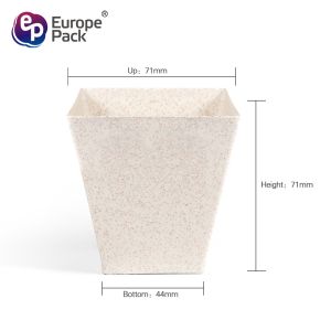 EPK wholesale new material 200ml square shape wheat biodegradable cup