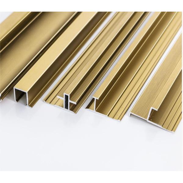 Buy Corner Aluminum Tile Trim H Shape Metal Wall Protection Profile at wholesale prices