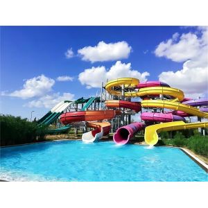 Swimming Pool Equipment Small Spiral Slide For Commercial Outdoor Playground