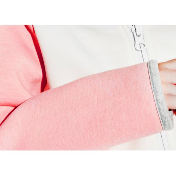 Small Collor Girls Hooded Sweatshirt , Kids Girls Zip Up Hoodie OEM Avaliable