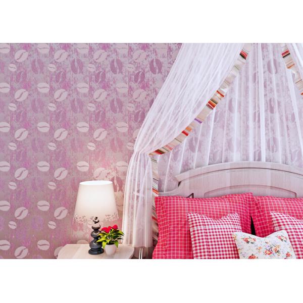 Buy Bedding Room Purple Modern Removable Wallpaper For Bedroom Walls , Moisture Proof at wholesale prices